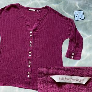 Soft Surroundings Linen/Cotton Gauze Shirt Sz S